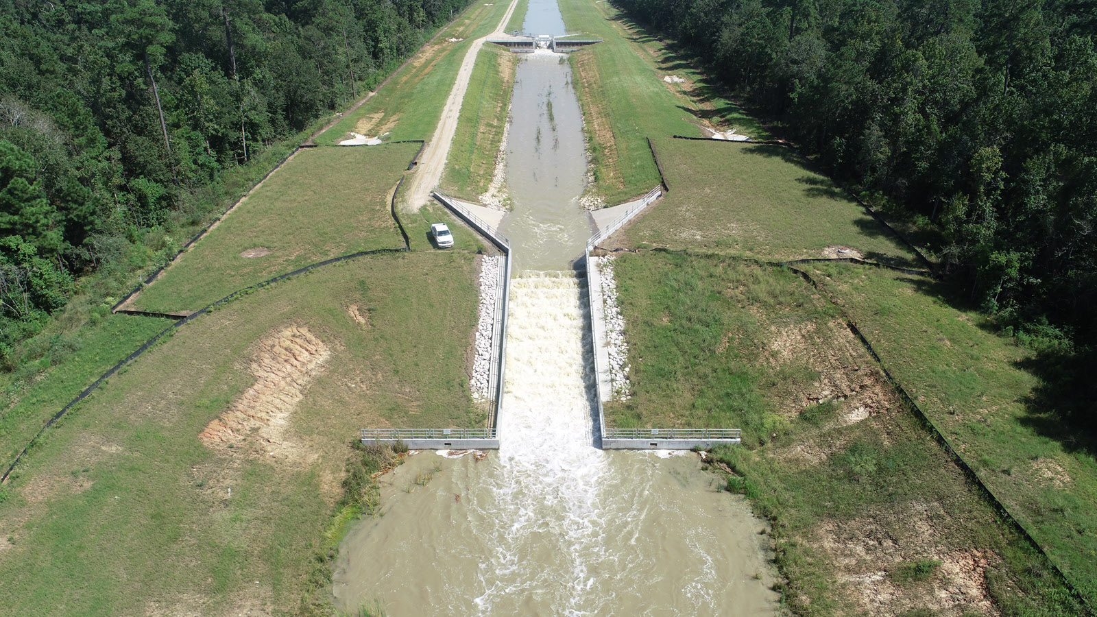 Outfall of Luce Bayou Canal into Lake Houston